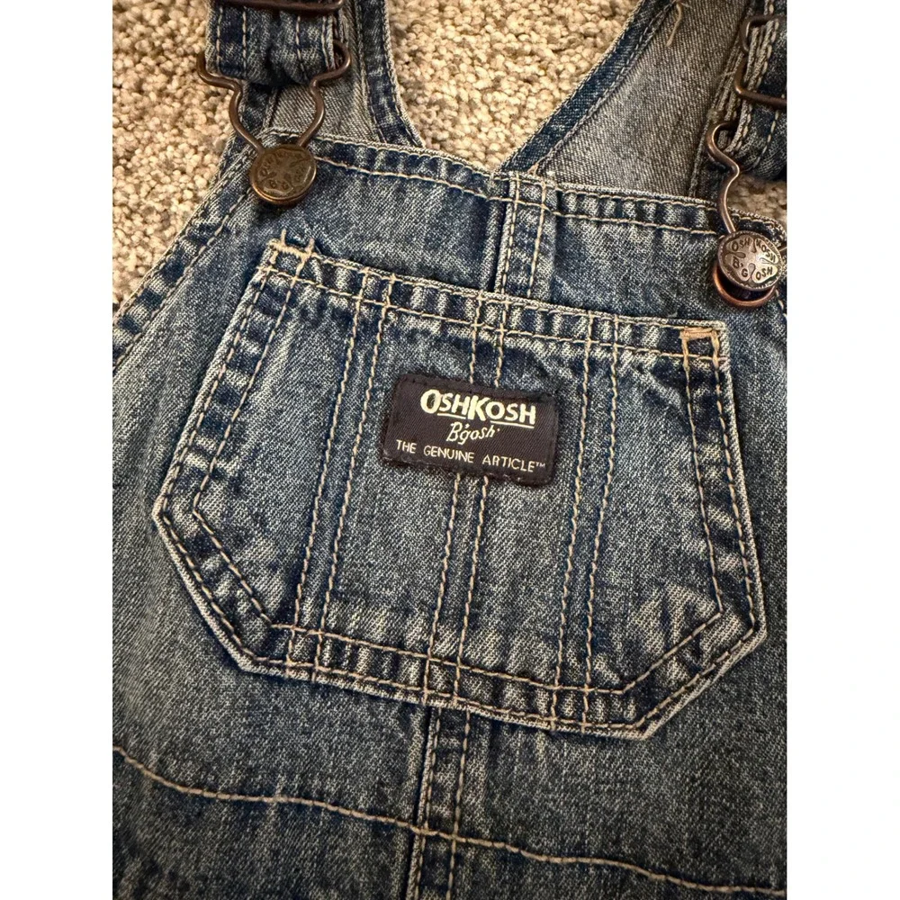 OshKosh B'gosh Kids Blue Denim Carpenter Overalls Medium Wash‎ 18M